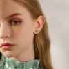 image:image18g Gold Plated Flower Leaf Fruit Stud Earrings for Women Stainless Steel Hypoallergenic Small Cartilage Studs Earring Dainty Cute Accessories Jewelry Gifts for Birthday HolidayClover