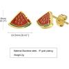 image:image18g Gold Plated Flower Leaf Fruit Stud Earrings for Women Stainless Steel Hypoallergenic Small Cartilage Studs Earring Dainty Cute Accessories Jewelry Gifts for Birthday HolidayWatermelon