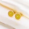 image:image18g Gold Plated Flower Leaf Fruit Stud Earrings for Women Stainless Steel Hypoallergenic Small Cartilage Studs Earring Dainty Cute Accessories Jewelry Gifts for Birthday HolidayOrange