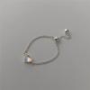 image:imageCZ Heart Chain Engagement Promise 925 Sterling Silver Ring for Women Girls AB Crystal Ball Bead Adjustable Expandable Open Band Rings Fashion Eternity Wedding Birthday Christmas Party Jewelry Gift