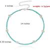 image:imageDtja Boho Bead Flower Necklace for Women Girls Bohemian Colorful Ball Bead Seed Handmade Adjustable Choker Chain Layered Bracelet Anklet Beachy Y2K Necklaces Gift Green
