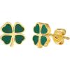image:image18g Gold Plated Flower Leaf Fruit Stud Earrings for Women Stainless Steel Hypoallergenic Small Cartilage Studs Earring Dainty Cute Accessories Jewelry Gifts for Birthday HolidayClover