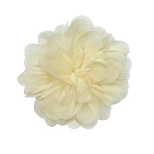 image:image14cm55 Big Silky Fabric Flower Brooch Pin for Women Girls Dainty Peony Camellia Brooches Duckbill Alligator Hair Clips Barrettes Floral Hair Pins Wedding Holiday Costume Accessories PurpleBright Yellow