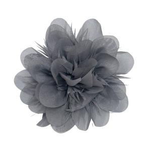 image:image14cm55 Big Silky Fabric Flower Brooch Pin for Women Girls Dainty Peony Camellia Brooches Duckbill Alligator Hair Clips Barrettes Floral Hair Pins Wedding Holiday Costume Accessories PurpleGrey