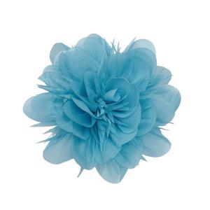image:image14cm55 Big Silky Fabric Flower Brooch Pin for Women Girls Dainty Peony Camellia Brooches Duckbill Alligator Hair Clips Barrettes Floral Hair Pins Wedding Holiday Costume Accessories PurpleBlue