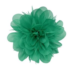image:image14cm55 Big Silky Fabric Flower Brooch Pin for Women Girls Dainty Peony Camellia Brooches Duckbill Alligator Hair Clips Barrettes Floral Hair Pins Wedding Holiday Costume Accessories PurpleGreen