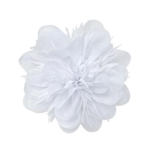 image:image14cm55 Big Silky Fabric Flower Brooch Pin for Women Girls Dainty Peony Camellia Brooches Duckbill Alligator Hair Clips Barrettes Floral Hair Pins Wedding Holiday Costume Accessories PurpleWhite