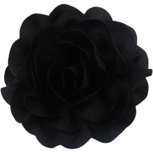 image:image14cm55in Fabric Silky Peony Flower Brooch Pin for Women Girls Fashion Floral Brooches Lapel Hair Pins Eelegant Wedding Cocktail Party Costume Dress Accessories Holiday Festival JewelryBlack