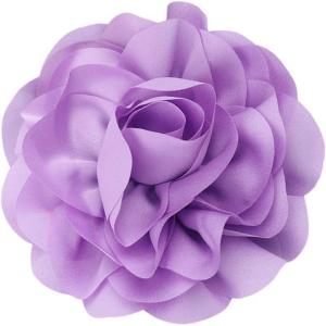 image:image14cm55in Fabric Silky Peony Flower Brooch Pin for Women Girls Fashion Floral Brooches Lapel Hair Pins Eelegant Wedding Cocktail Party Costume Dress Accessories Holiday Festival JewelryPurple