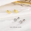 image:image20g Cute CZ Royal Crown Stud Earrings for Women Girls 925 Sterling Silver Hypoallergenic Tiny Small Princess Queen Ball Cartilage Studs Tragus Fashion Dainty Ear Piercing Jewelry Gifts Gold