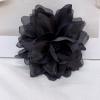 image:image10cm4in Satin Organza Flower Brooch Pin for Women Girls Charming Glossy Peony Daisy Floral Brooches Hair Clips Pins Dainty Hat Bag Clothing Decorative Accessories JewelryBlack