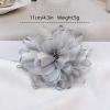 image:image10cm4in Satin Organza Flower Brooch Pin for Women Girls Charming Glossy Peony Daisy Floral Brooches Hair Clips Pins Dainty Hat Bag Clothing Decorative Accessories JewelryGrey