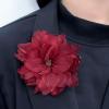 image:image10cm4in Satin Organza Flower Brooch Pin for Women Girls Charming Glossy Peony Daisy Floral Brooches Hair Clips Pins Dainty Hat Bag Clothing Decorative Accessories JewelryWine Red