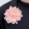 image:image10cm4in Satin Organza Flower Brooch Pin for Women Girls Charming Glossy Peony Daisy Floral Brooches Hair Clips Pins Dainty Hat Bag Clothing Decorative Accessories JewelryLight Pink