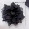 image:image10cm4in Satin Organza Flower Brooch Pin for Women Girls Charming Glossy Peony Daisy Floral Brooches Hair Clips Pins Dainty Hat Bag Clothing Decorative Accessories JewelryBlack