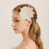 image:image10cm4in Satin Organza Flower Brooch Pin for Women Girls Charming Glossy Peony Daisy Floral Brooches Hair Clips Pins Dainty Hat Bag Clothing Decorative Accessories JewelryBeige