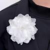 image:image10cm4in Satin Organza Flower Brooch Pin for Women Girls Charming Glossy Peony Daisy Floral Brooches Hair Clips Pins Dainty Hat Bag Clothing Decorative Accessories JewelryWhite