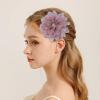 image:image10cm4in Satin Organza Flower Brooch Pin for Women Girls Charming Glossy Peony Daisy Floral Brooches Hair Clips Pins Dainty Hat Bag Clothing Decorative Accessories JewelryDusty Pink