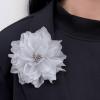 image:image10cm4in Satin Organza Flower Brooch Pin for Women Girls Charming Glossy Peony Daisy Floral Brooches Hair Clips Pins Dainty Hat Bag Clothing Decorative Accessories JewelryGrey