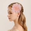 image:image10cm4in Satin Organza Flower Brooch Pin for Women Girls Charming Glossy Peony Daisy Floral Brooches Hair Clips Pins Dainty Hat Bag Clothing Decorative Accessories JewelryLight Pink