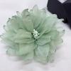 image:image10cm4in Satin Organza Flower Brooch Pin for Women Girls Charming Glossy Peony Daisy Floral Brooches Hair Clips Pins Dainty Hat Bag Clothing Decorative Accessories JewelryLight Green