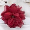 image:image10cm4in Satin Organza Flower Brooch Pin for Women Girls Charming Glossy Peony Daisy Floral Brooches Hair Clips Pins Dainty Hat Bag Clothing Decorative Accessories JewelryWine Red