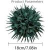 image:image18cm7in Dainty Spiky Fabric Flower Brooch Pin for Women Girls Elegant Crystal Colorful PomPom Fluffy Floral Peony Brooches Lapel Hair Pins Trendy Party Dress Accessories JewelryBlackish Green