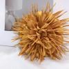 image:image18cm7in Dainty Spiky Fabric Flower Brooch Pin for Women Girls Elegant Crystal Colorful PomPom Fluffy Floral Peony Brooches Lapel Hair Pins Trendy Party Dress Accessories JewelryOrange