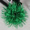 image:image18cm7in Dainty Spiky Fabric Flower Brooch Pin for Women Girls Elegant Crystal Colorful PomPom Fluffy Floral Peony Brooches Lapel Hair Pins Trendy Party Dress Accessories JewelryGreen
