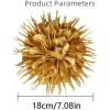 image:image18cm7in Dainty Spiky Fabric Flower Brooch Pin for Women Girls Elegant Crystal Colorful PomPom Fluffy Floral Peony Brooches Lapel Hair Pins Trendy Party Dress Accessories JewelryOrange