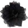 image:image10cm4in Satin Organza Flower Brooch Pin for Women Girls Charming Glossy Peony Daisy Floral Brooches Hair Clips Pins Dainty Hat Bag Clothing Decorative Accessories JewelryBlack