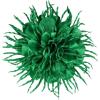 image:image18cm7in Dainty Spiky Fabric Flower Brooch Pin for Women Girls Elegant Crystal Colorful PomPom Fluffy Floral Peony Brooches Lapel Hair Pins Trendy Party Dress Accessories JewelryGreen