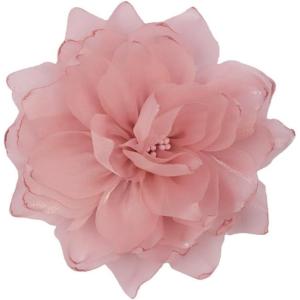 image:image10cm4in Satin Organza Flower Brooch Pin for Women Girls Charming Glossy Peony Daisy Floral Brooches Hair Clips Pins Dainty Hat Bag Clothing Decorative Accessories JewelryPink
