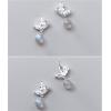 image:imageCrystal Butterfly Ball Dangle Stud Earrings for Women Girls S925 Sterling Silver Cubic Zirconia Moon Stone Drop Dangling Dainty Small Stud Earring Elegant Nickel Free Jewelry Silver