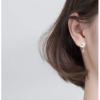 image:imageCrystal Butterfly Ball Dangle Stud Earrings for Women Girls S925 Sterling Silver Cubic Zirconia Moon Stone Drop Dangling Dainty Small Stud Earring Elegant Nickel Free Jewelry Silver