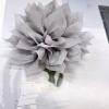image:image4 Shiny Silk Camellia Flower Brooch for Women Girls Charming Fabric Floral Flowers Brooches Hair Clip Pins Handmade Elegant Clothes Dress Accessories JewelryGrey