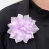 image:image4 Shiny Silk Camellia Flower Brooch for Women Girls Charming Fabric Floral Flowers Brooches Hair Clip Pins Handmade Elegant Clothes Dress Accessories JewelryLight Purple
