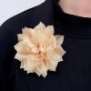 image:image4 Shiny Silk Camellia Flower Brooch for Women Girls Charming Fabric Floral Flowers Brooches Hair Clip Pins Handmade Elegant Clothes Dress Accessories JewelryKhaki