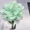 image:image4 Shiny Silk Camellia Flower Brooch for Women Girls Charming Fabric Floral Flowers Brooches Hair Clip Pins Handmade Elegant Clothes Dress Accessories JewelryLight Green