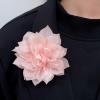 image:image4 Shiny Silk Camellia Flower Brooch for Women Girls Charming Fabric Floral Flowers Brooches Hair Clip Pins Handmade Elegant Clothes Dress Accessories JewelryLight Pink