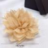 image:image4 Shiny Silk Camellia Flower Brooch for Women Girls Charming Fabric Floral Flowers Brooches Hair Clip Pins Handmade Elegant Clothes Dress Accessories JewelryKhaki