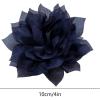 image:image4 Shiny Silk Camellia Flower Brooch for Women Girls Charming Fabric Floral Flowers Brooches Hair Clip Pins Handmade Elegant Clothes Dress Accessories JewelryNavy