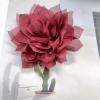 image:image4 Shiny Silk Camellia Flower Brooch for Women Girls Charming Fabric Floral Flowers Brooches Hair Clip Pins Handmade Elegant Clothes Dress Accessories JewelryWine Red
