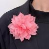 image:image4 Shiny Silk Camellia Flower Brooch for Women Girls Charming Fabric Floral Flowers Brooches Hair Clip Pins Handmade Elegant Clothes Dress Accessories JewelryBright Pink