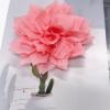 image:image4 Shiny Silk Camellia Flower Brooch for Women Girls Charming Fabric Floral Flowers Brooches Hair Clip Pins Handmade Elegant Clothes Dress Accessories JewelryBright Pink