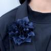 image:image4 Shiny Silk Camellia Flower Brooch for Women Girls Charming Fabric Floral Flowers Brooches Hair Clip Pins Handmade Elegant Clothes Dress Accessories JewelryNavy