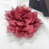image:image4 Shiny Silk Camellia Flower Brooch for Women Girls Charming Fabric Floral Flowers Brooches Hair Clip Pins Handmade Elegant Clothes Dress Accessories JewelryWine Red