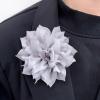 image:image4 Shiny Silk Camellia Flower Brooch for Women Girls Charming Fabric Floral Flowers Brooches Hair Clip Pins Handmade Elegant Clothes Dress Accessories JewelryGrey