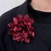 image:image4 Shiny Silk Camellia Flower Brooch for Women Girls Charming Fabric Floral Flowers Brooches Hair Clip Pins Handmade Elegant Clothes Dress Accessories JewelryWine Red