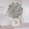 image:imageRhinestone Camellia Flower Brooch Pin for Women Ladies Unisex Fashion Crystal Rose Clover Floral Brooches Lapel Pins Dainty Dress Accessories Jewelry Gift Boutonniere Corsage Wedding Holiday Party 70mmWhite